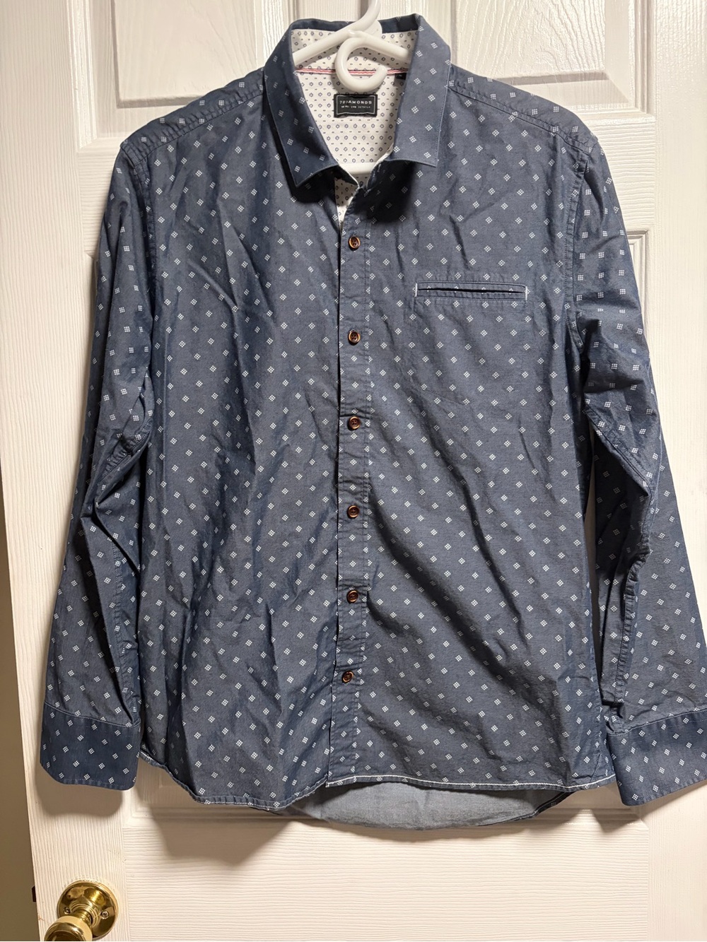 7 Diamonds Exclusive Buckle Denim shirt with geometric design